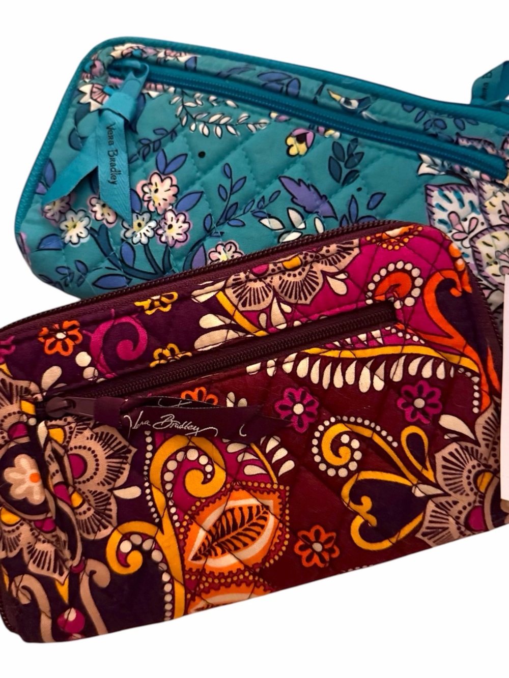 Vera Bradley Quilted SLIM WRISTLET Peacock Garden & Safari Sunset